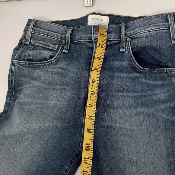 McGuire Jeans Womens 27 Blue Wide Leg Distressed Crop Raw Hem Denim Boho Summer - Picture 7 of 9